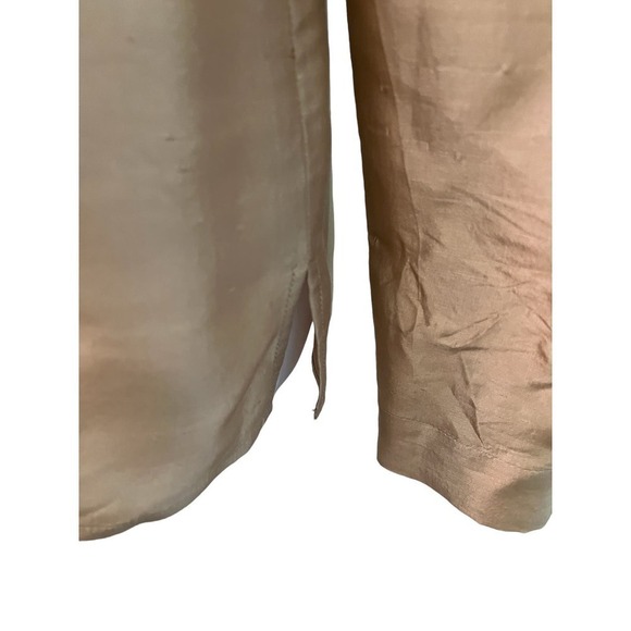 Vintage Karen Arnold 100% Silk Gold Button Down Blouse S - Picture 6 of 10